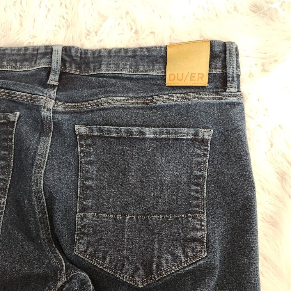 DU/ER Jeans Mens 38x30 L2X Slim Fit Dark Wash Denim Stretch DUER Dark Wash - Picture 6 of 16